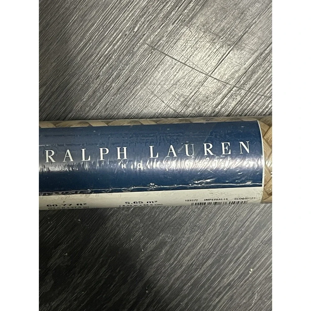 Ralph Lauren‎ Home Imperialis Basketweave Wallpaper Roll Faux Wicker Tan